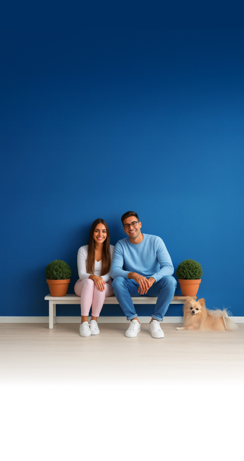 Couple sitting on a bench